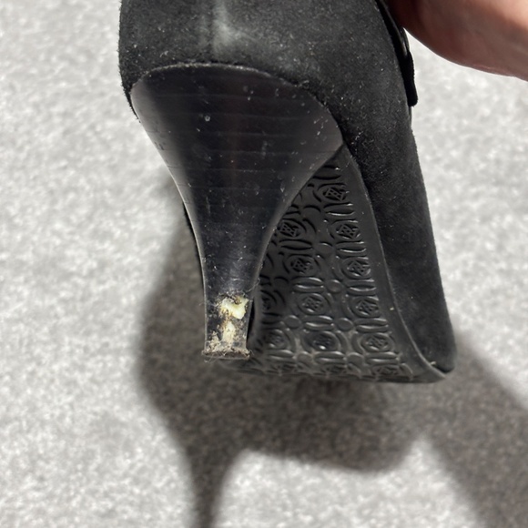 Black suede and leather heeled booties Adrienne Vittadini - Picture 8 of 10